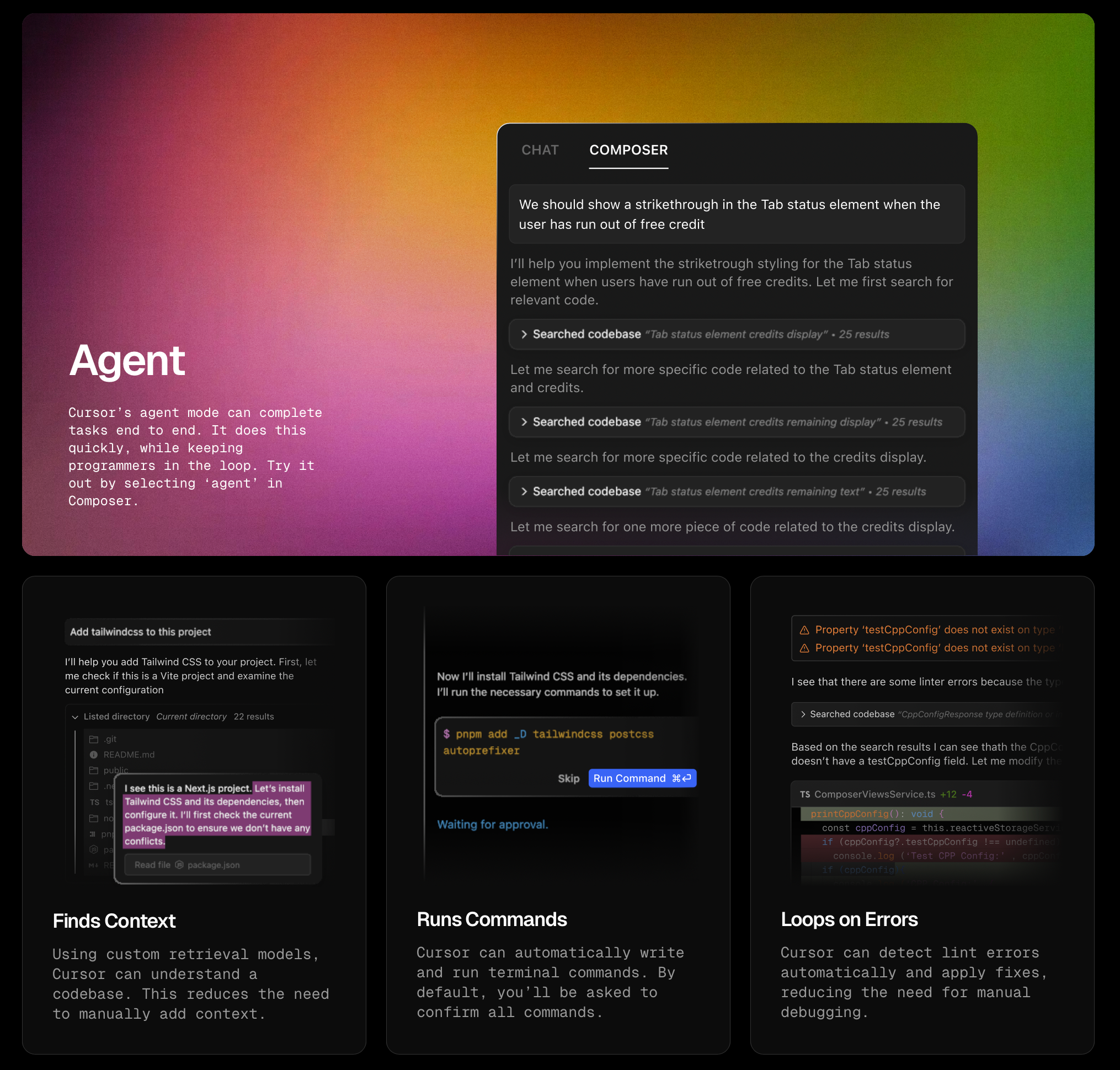 Cursor features overview